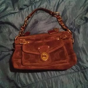 Rare Coach Authentic Suede Leather Signature